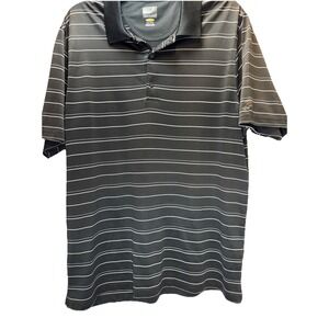 Greg Norman‎ Polo Shirt Men's XXL Black Short Sleeve Golf Play Dry Polyester